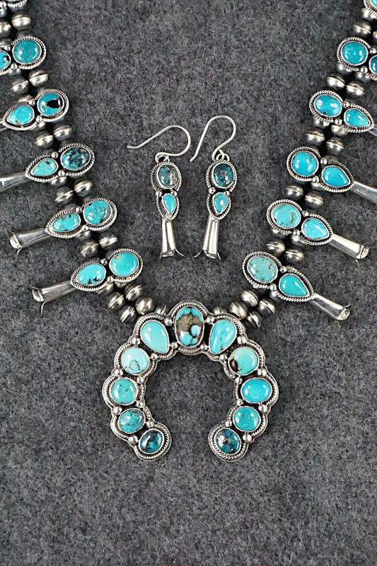 Turquoise & Sterling Silver Squash Blossom Set - Annie Haskie