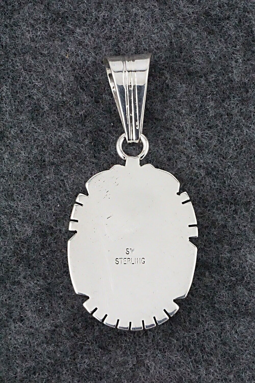 Gaspeite & Sterling Silver Pendant - Samuel Yellowhair