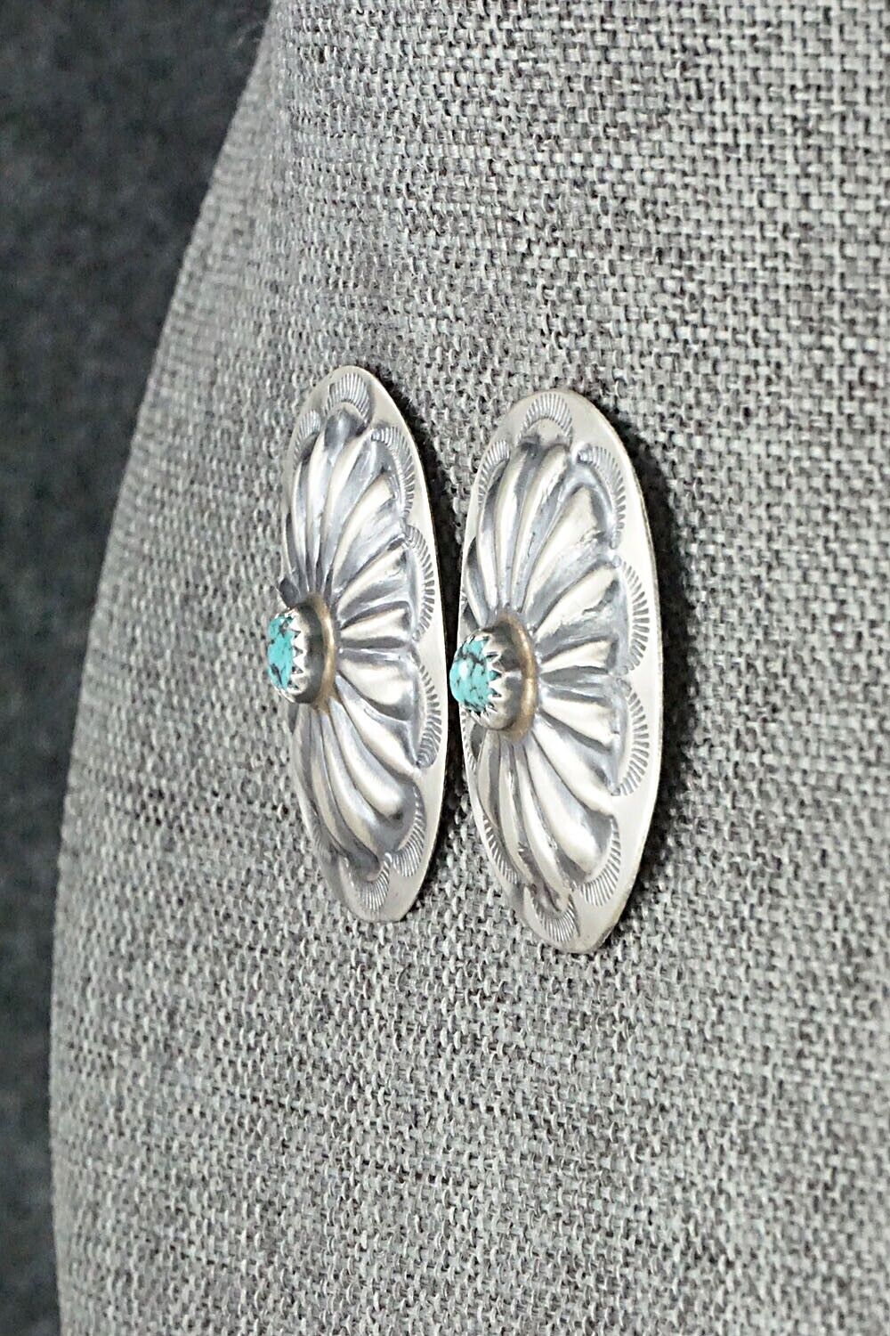 Turquoise & Sterling Silver Earrings - Joan Begay