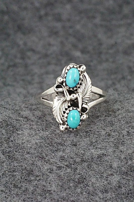Turquoise & Sterling Silver Ring - William Begay - Size 7.75