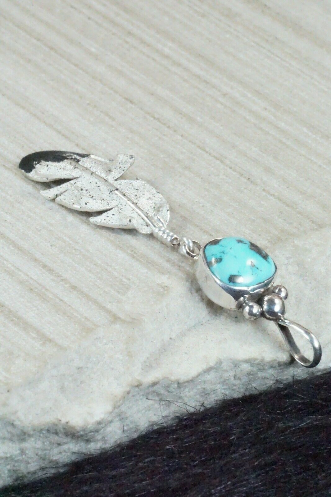 Turquoise & Sterling Silver Pendant - Ernest Rangel