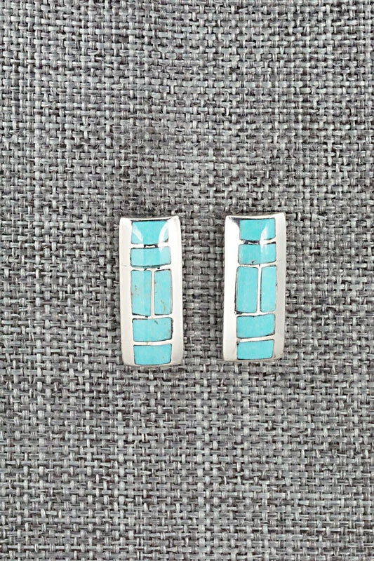 Turquoise & Sterling Silver Earrings - Glendis Tsadiasi