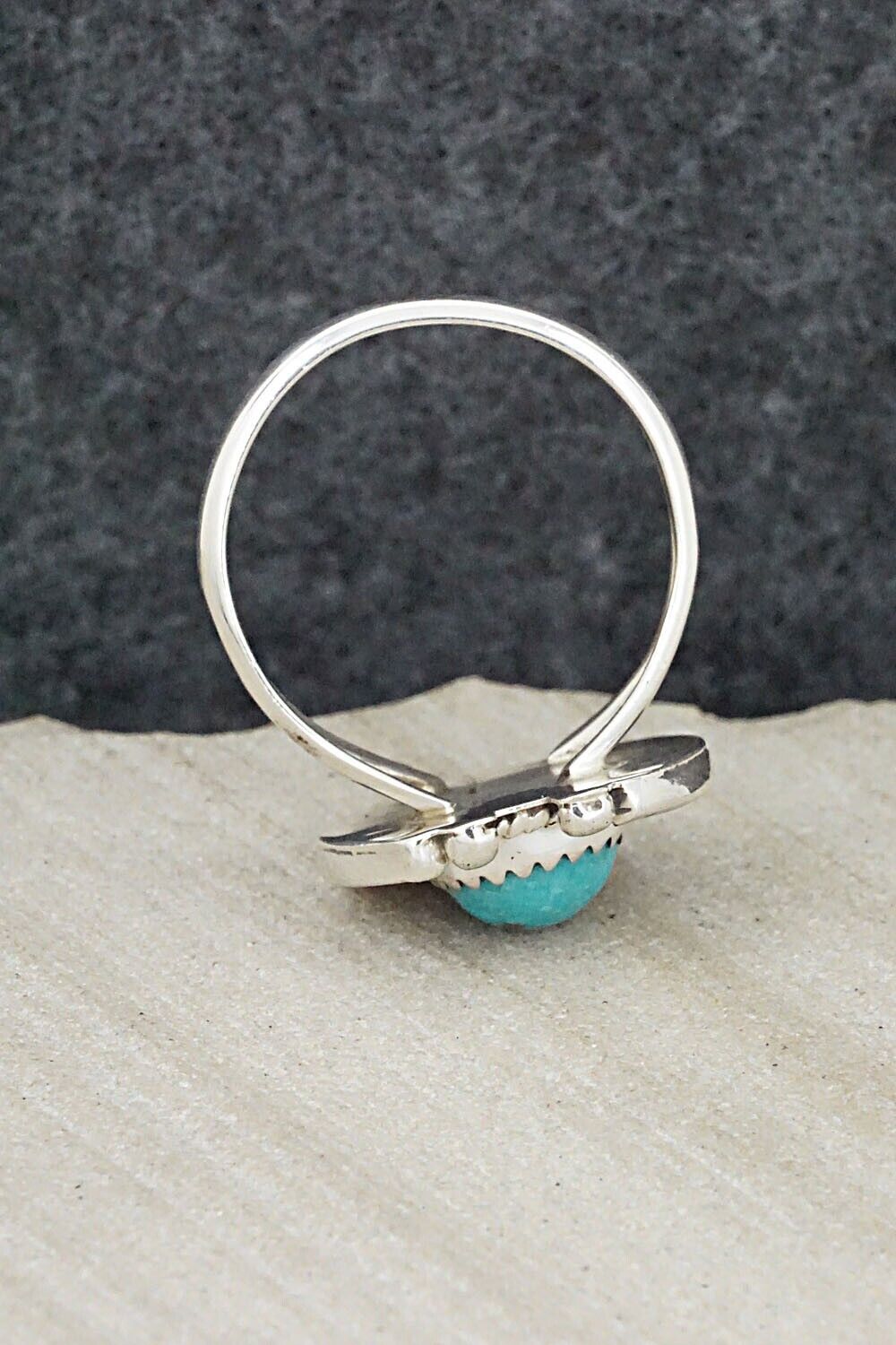 Turquoise & Sterling Silver Ring - Alice Rose Saunders - Size 8.75