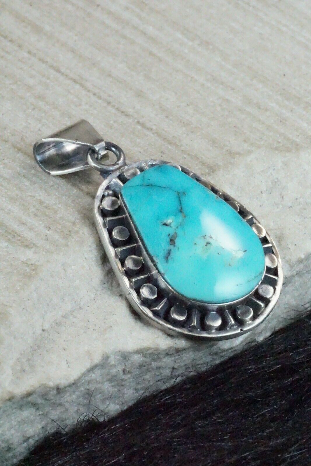 Turquoise and Sterling Silver Pendant - Sharon McCarthy