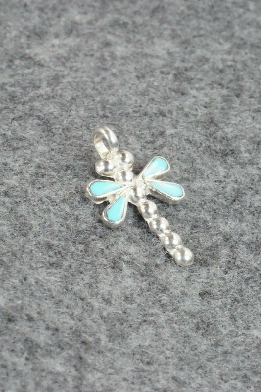 Turquoise & Sterling Silver Pendant - Zuni