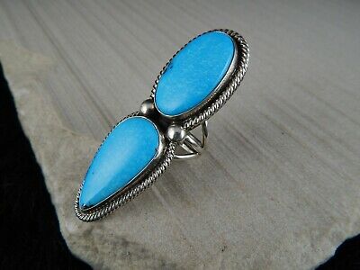 Turquoise & Sterling Silver Ring - Rick Martinez - Navajo - Size 8 - High Lonesome Trading