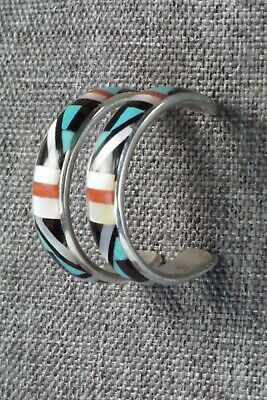 Multi Stone Inlay & Sterling Silver Earrings - Delberta Boone