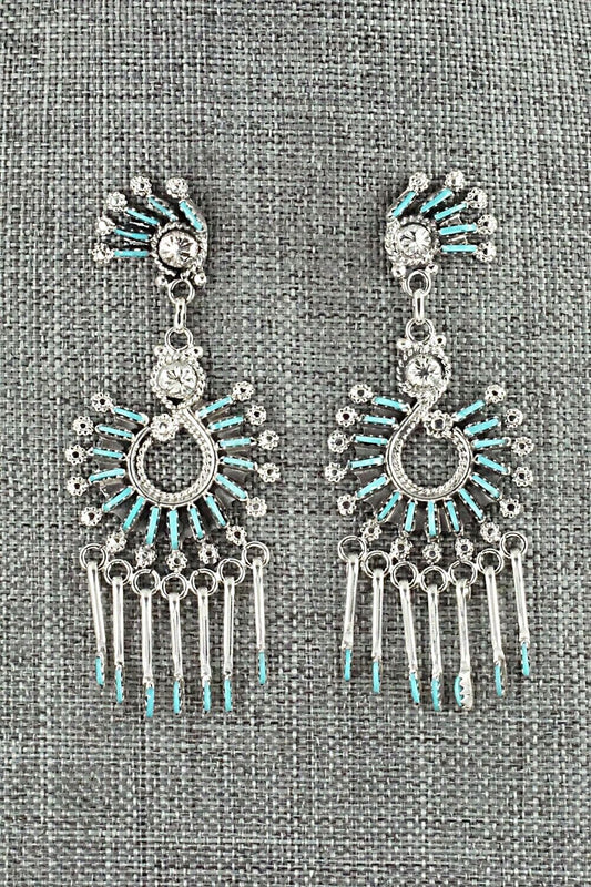 Turquoise & Sterling Silver Earrings - Kevin Leekity