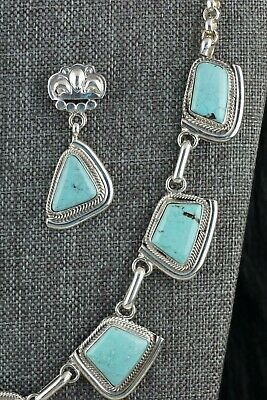 Navajo Turquoise & Sterling Silver Necklace Set - Raymond Delgarito - High Lonesome Trading