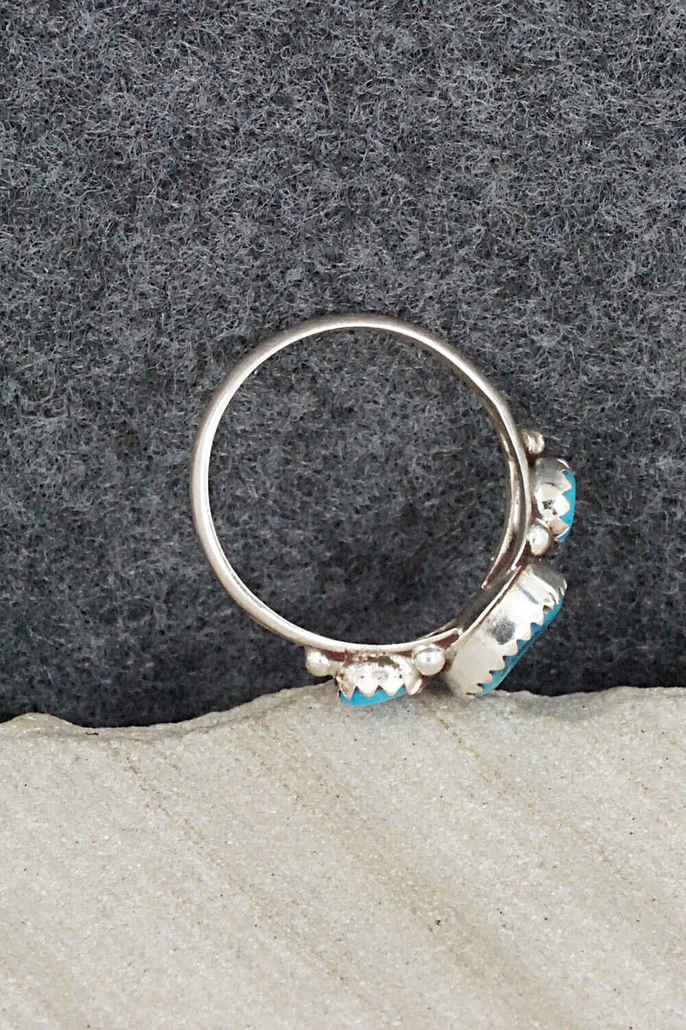 Turquoise & Sterling Silver Ring - Freda Martinez - Size 8