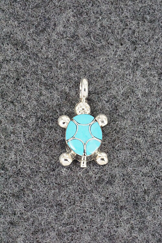 Turquoise and Sterling Silver Pendant - Amielda Peynetsa
