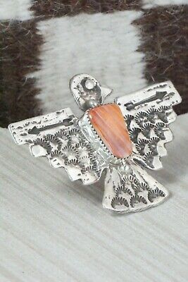 Spiny Oyster & Sterling Silver Ring - Delbert Arviso - Size 9
