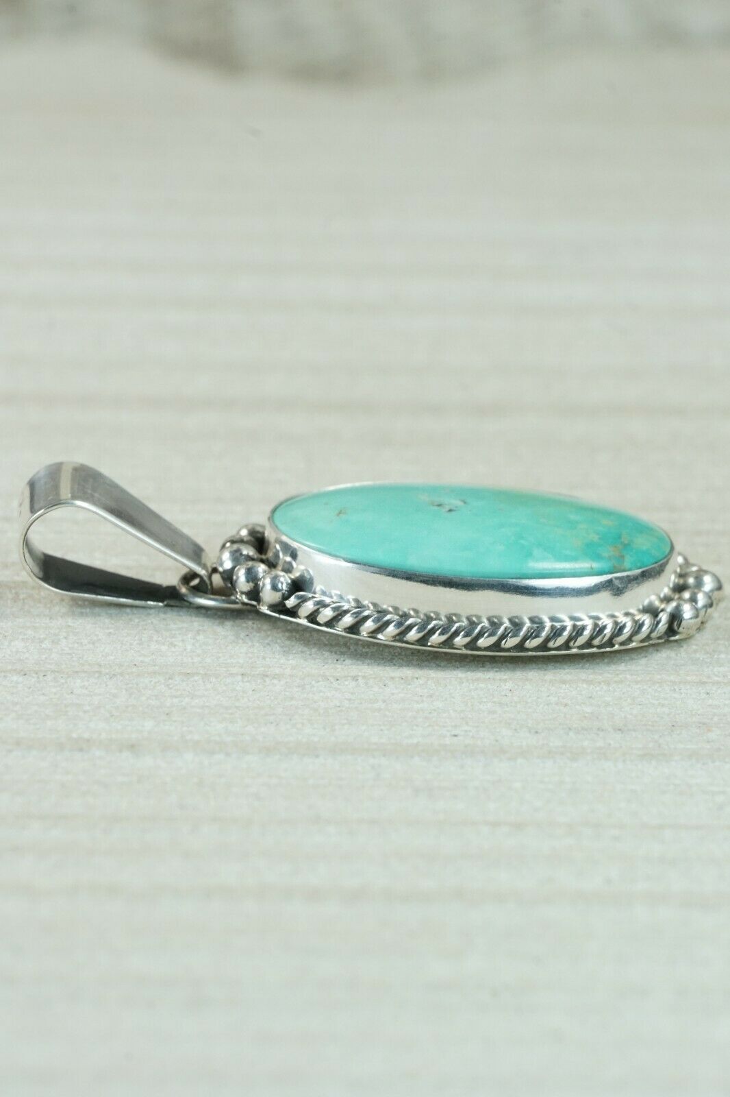 Navajo Turquoise and Sterling Silver Pendant - Jan Mariano