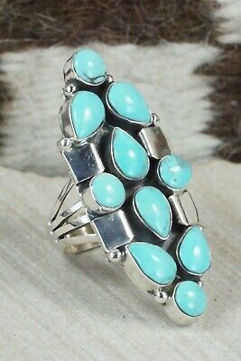 Turquoise & Sterling Silver Ring - Clarence Long - Size 6.5