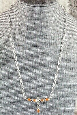 Coral & Sterling Silver Necklace - Loretta Smith