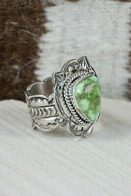 Turquoise and Sterling Silver Ring - Leonard Maloney - Size 9.5