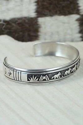 Navajo Sterling Silver Storyteller Bracelet - Richard Singer