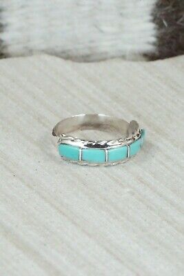 Turquoise & Sterling Silver Ring - Malcom Chavez - Size 7
