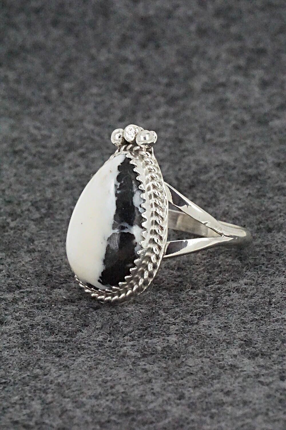 White Buffalo & Sterling Silver Ring - Robert Martinez - Size 8.5