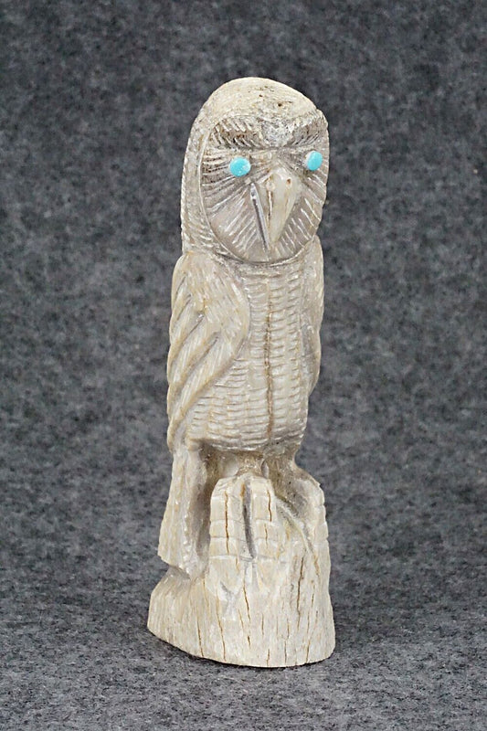 Owl Zuni Fetish Carving - Garrick Weeka