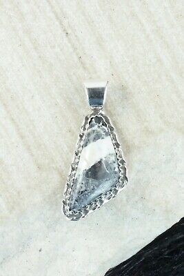 White Buffalo & Sterling Silver Pendant - Alvin Joe