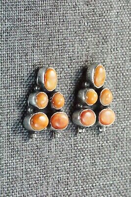 Spiny Oyster and Sterling Silver Earrings - Renelle Perry