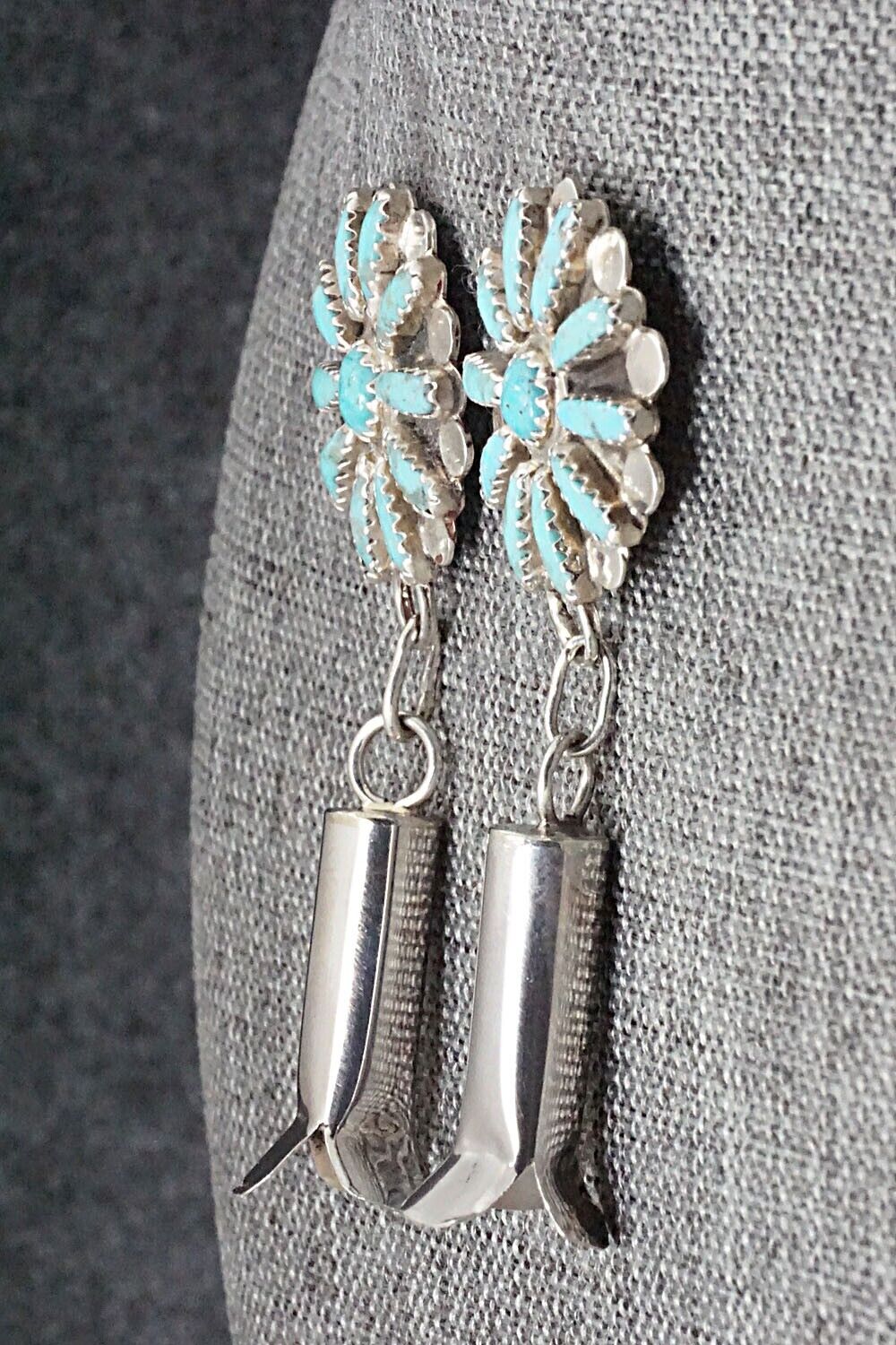 Turquoise & Sterling Silver Earrings - Lavell Byjoe