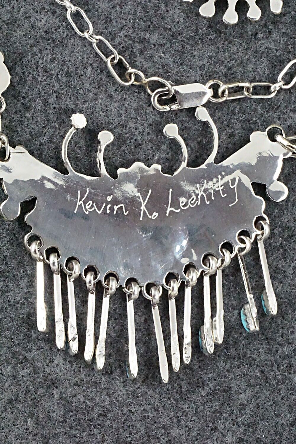 Turquoise & Sterling Silver Necklace Set - Kevin Leekity