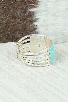 Turquoise & Sterling Silver Ring - Claresse Kylestewa - Size 8.75