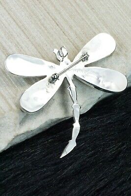 Multi Stone and Sterling Silver Inlay Pendant & Pin - Angus Ahiyite