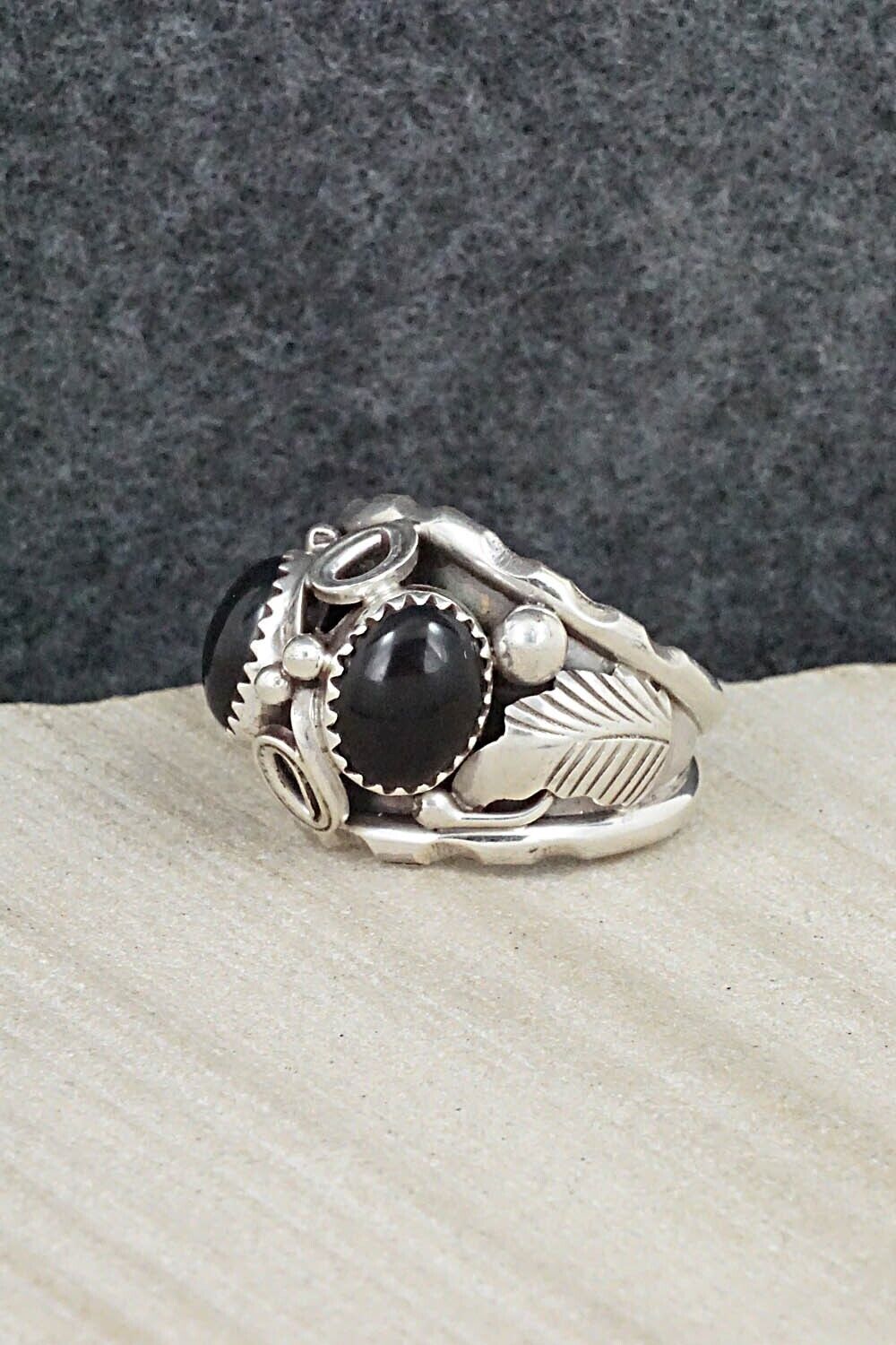 Onyx & Sterling Silver Ring - Max Calliditto - Size 9.75