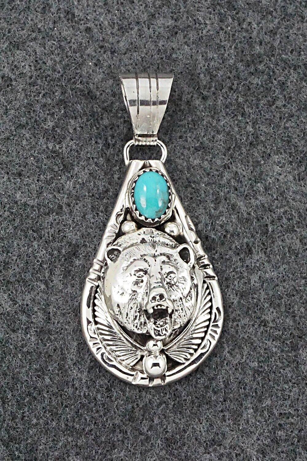 Turquoise & Sterling Silver Pendant - Jeannette Saunders