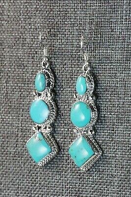 Turquoise & Sterling Silver Earrings - Annie Spencer - Navajo