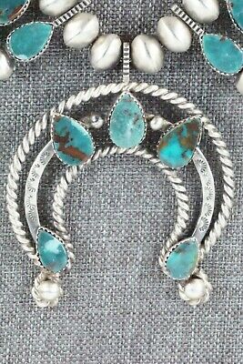 Turquoise & Sterling Silver Squash Blossom Set - Selina Warner - High Lonesome Trading