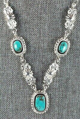 Navajo Turquoise & Sterling Silver Necklace - Lee Shorty
