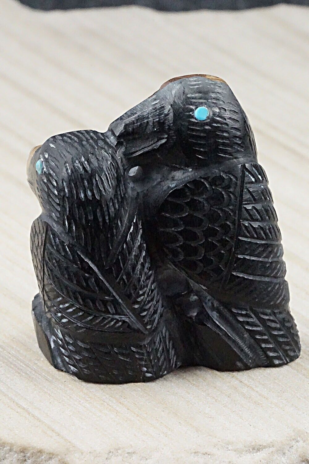 Eagles Zuni Fetish Carving - Colton Kaamasee