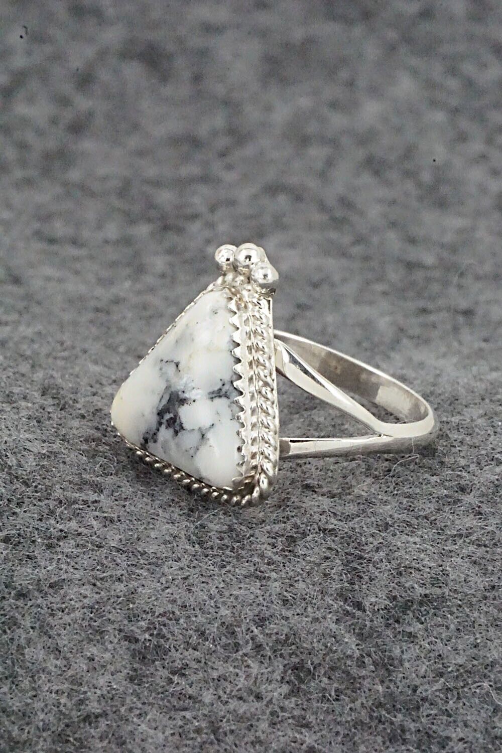White Buffalo & Sterling Silver Ring - Judy Largo - Size 8.5