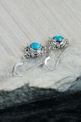 Navajo Turquoise & Sterling Silver Earrings - Freida Martinez