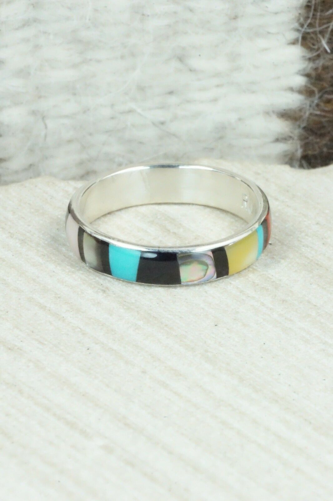 Multi Stone & Sterling Silver Ring - Rose Ukestine - Size 10