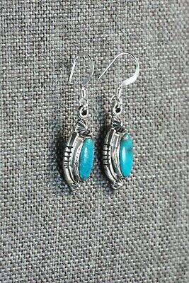 Navajo Turquoise and Sterling Silver Earrings - Roger Pino