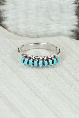 Turquoise & Sterling Silver Ring - Irma Unkestine - Size 6