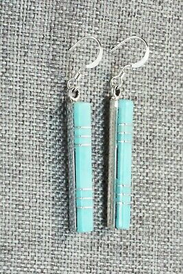Turquoise & Sterling Silver Earrings - MaDerral Kallestewa