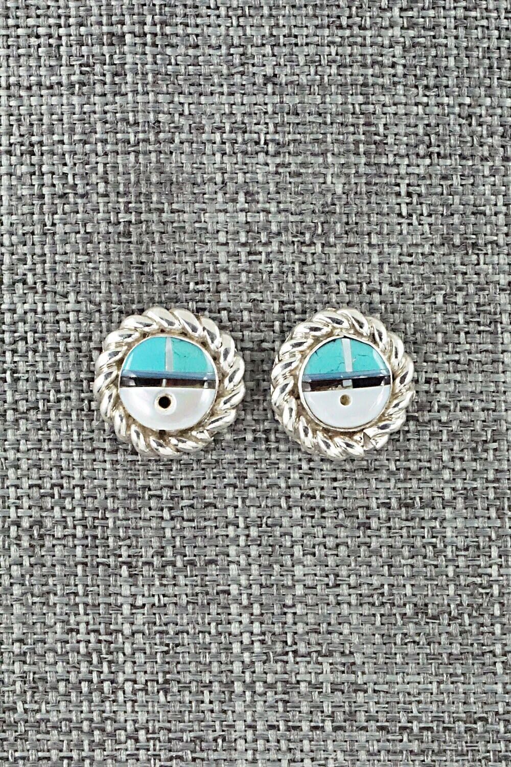 Multi Stone Inlay & Sterling Silver Earrings - Dave Lalio