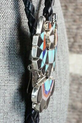 Multi Stone & Sterling Silver Bolo Tie - Delwin Gasper