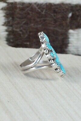 Turquoise and Sterling Silver Ring - Eunise Wilson - Size 7.5