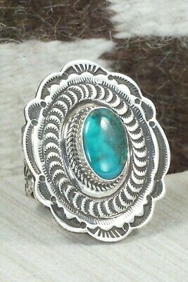 Turquoise and Sterling Silver Ring - Leonard Maloney - Size 11.5