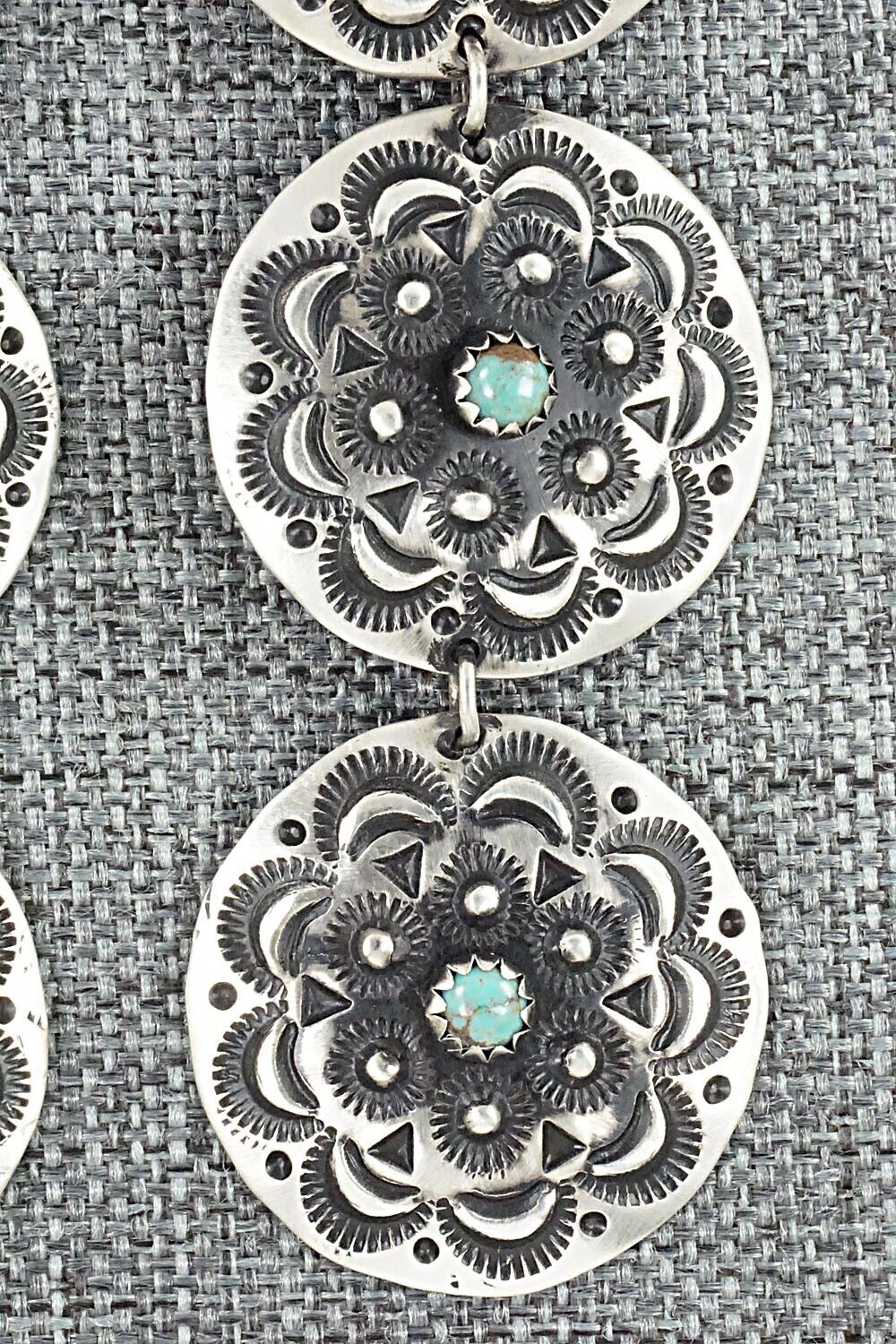 Turquoise & Sterling Silver Earrings - Leander Tahe