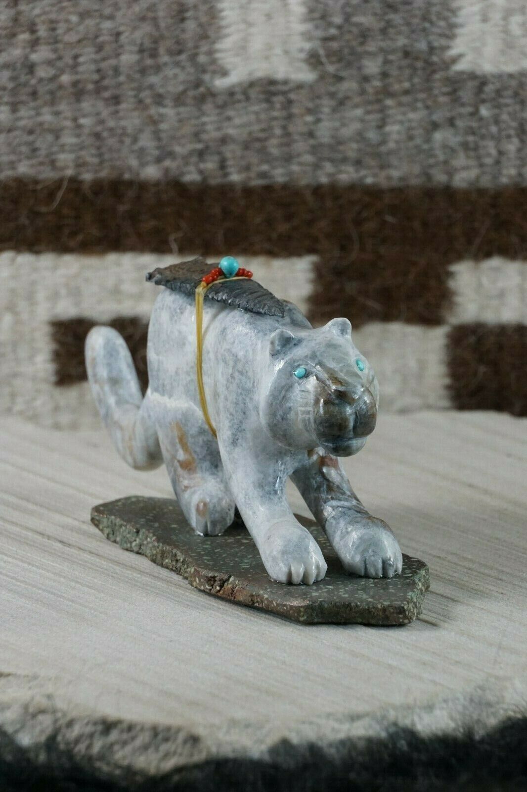 Mountain Lion Zuni Fetish Carving - Clive Hastito - High Lonesome Trading