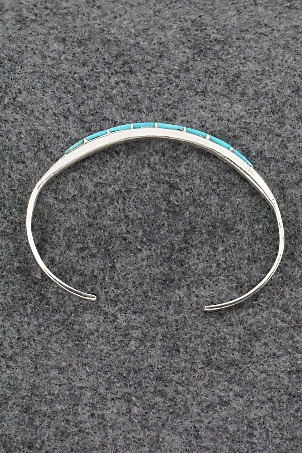 Turquoise & Sterling Silver Inlay Bracelet - Jeanette Chavez