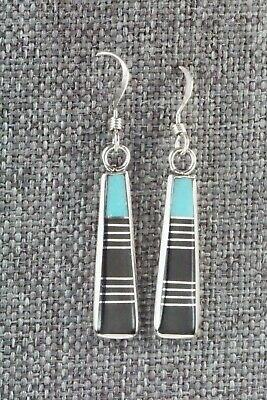 Onyx, Turquoise & Sterling Silver Earrings - Valentino Laate